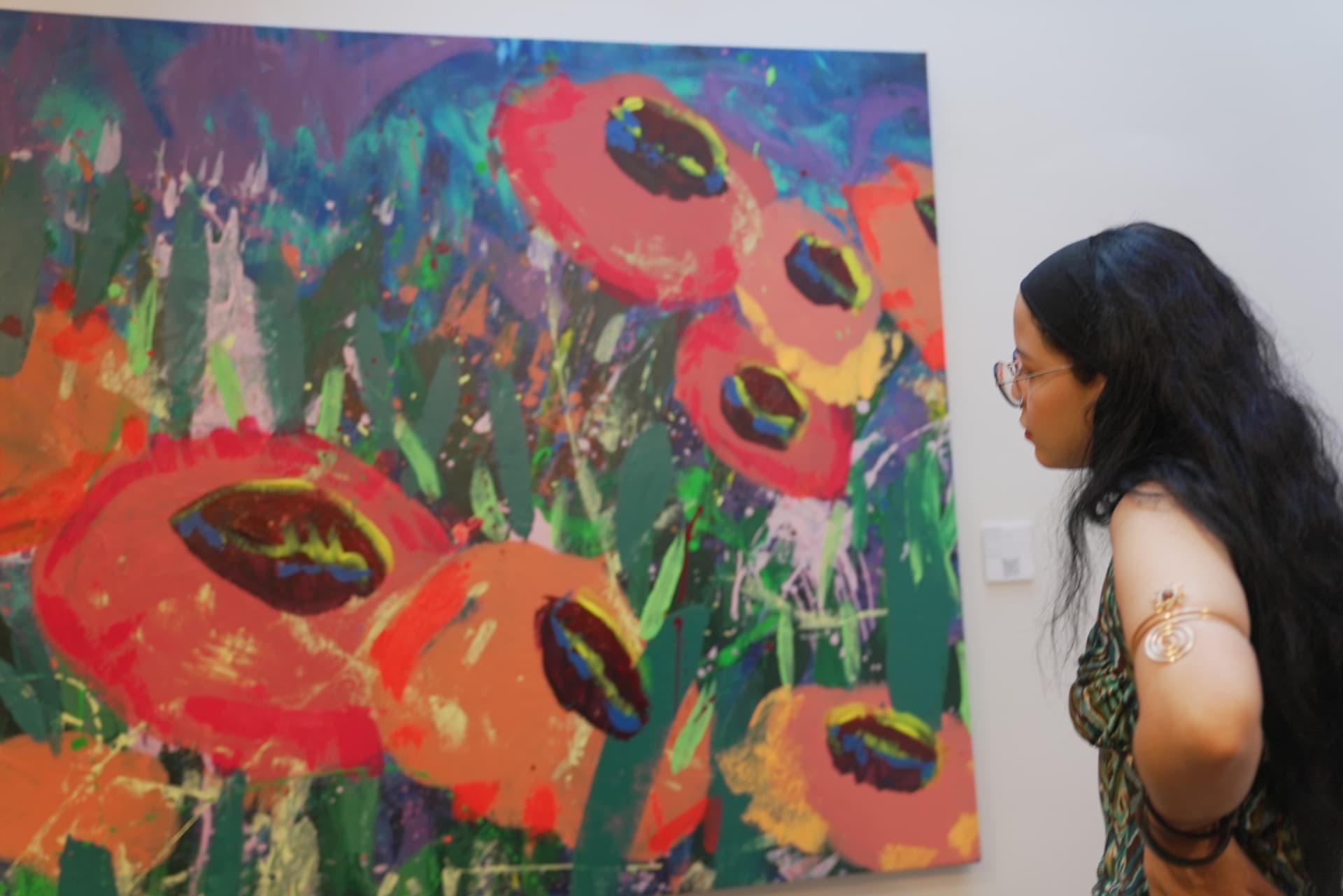 Paintings hung in the main gallery